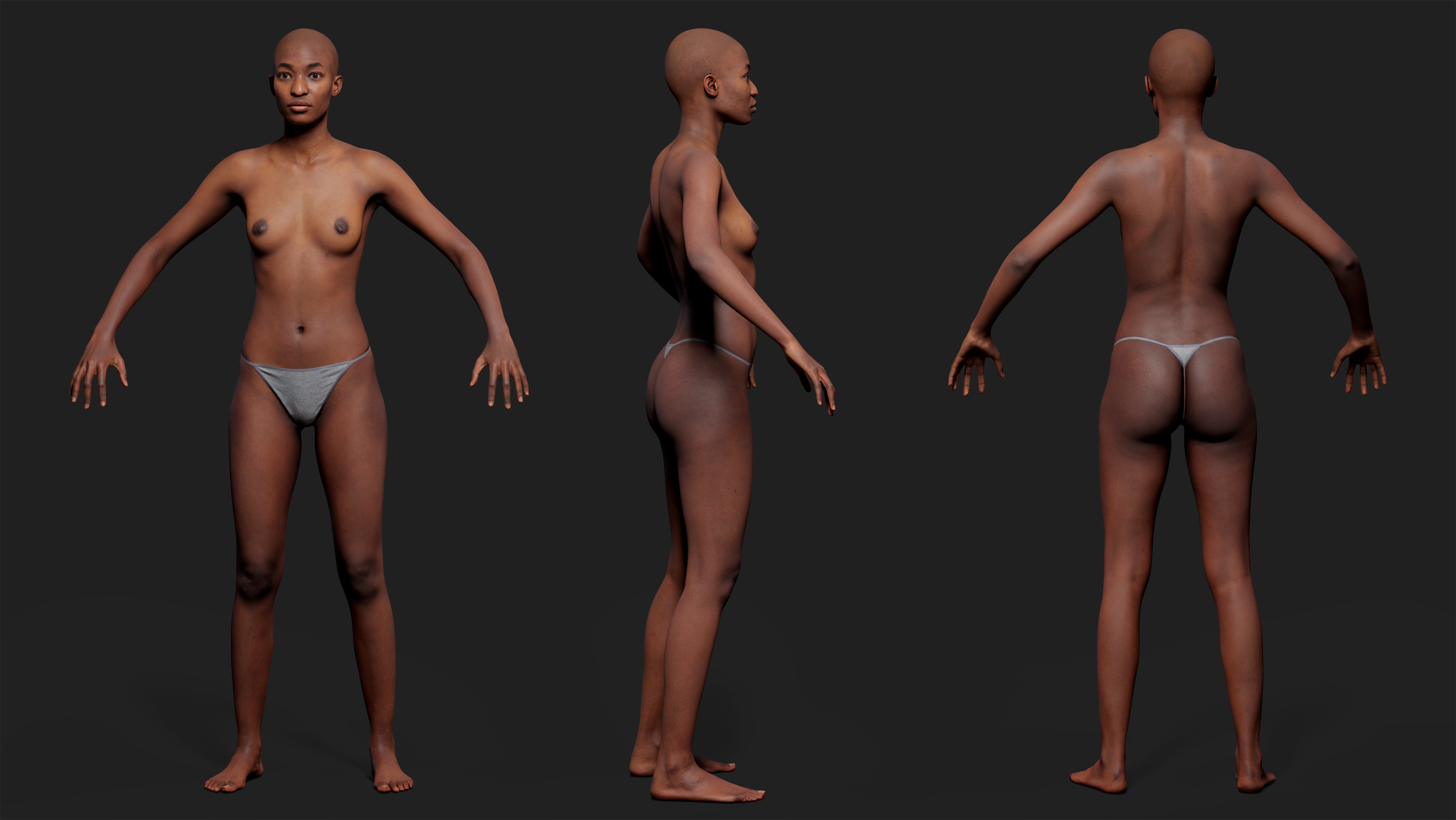 3D female body scan download