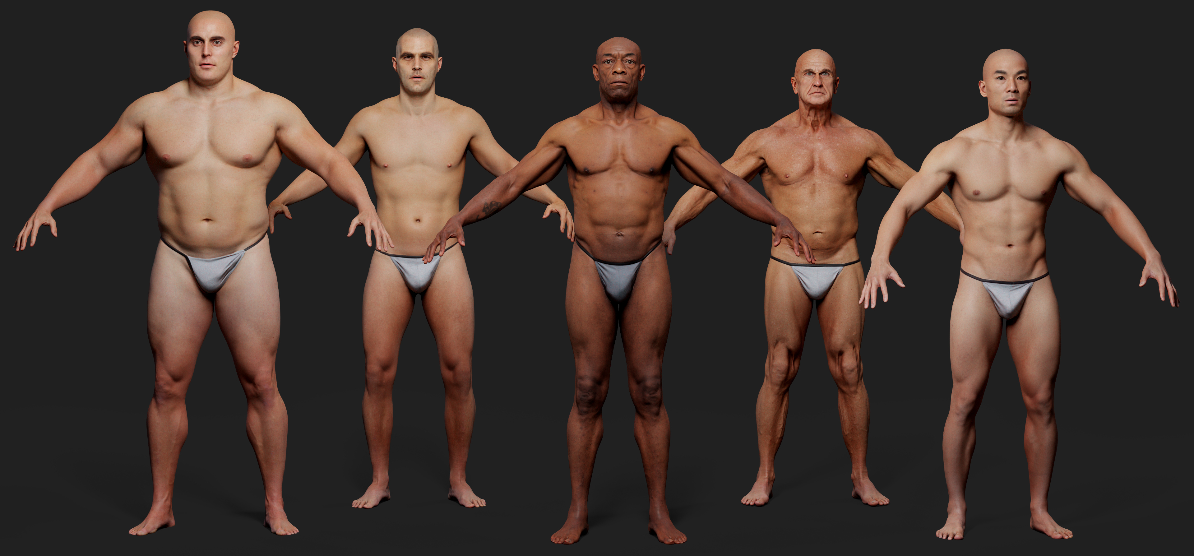 Male 3d body scans
