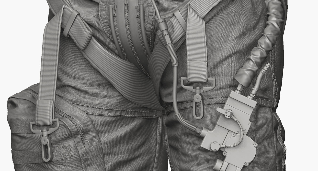 accessories subtools including pouches and hoses on Escape Suit
