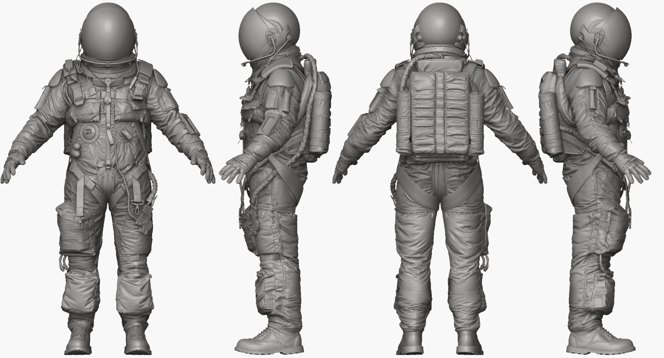 ZBrush ZTL file showing head subtool of Escape Suit model