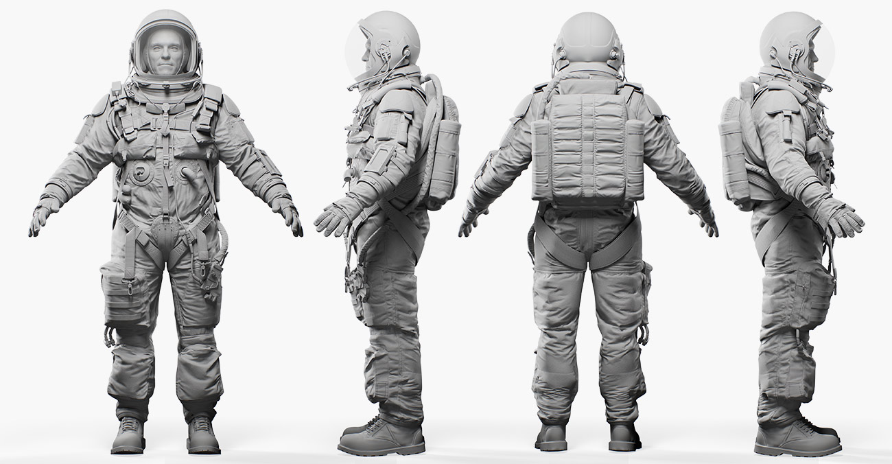 Download Rigged Space suit 3d model for blender
