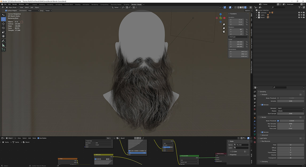Realtime Polycard hair for Marmoset, Blender, and Unreal Engine