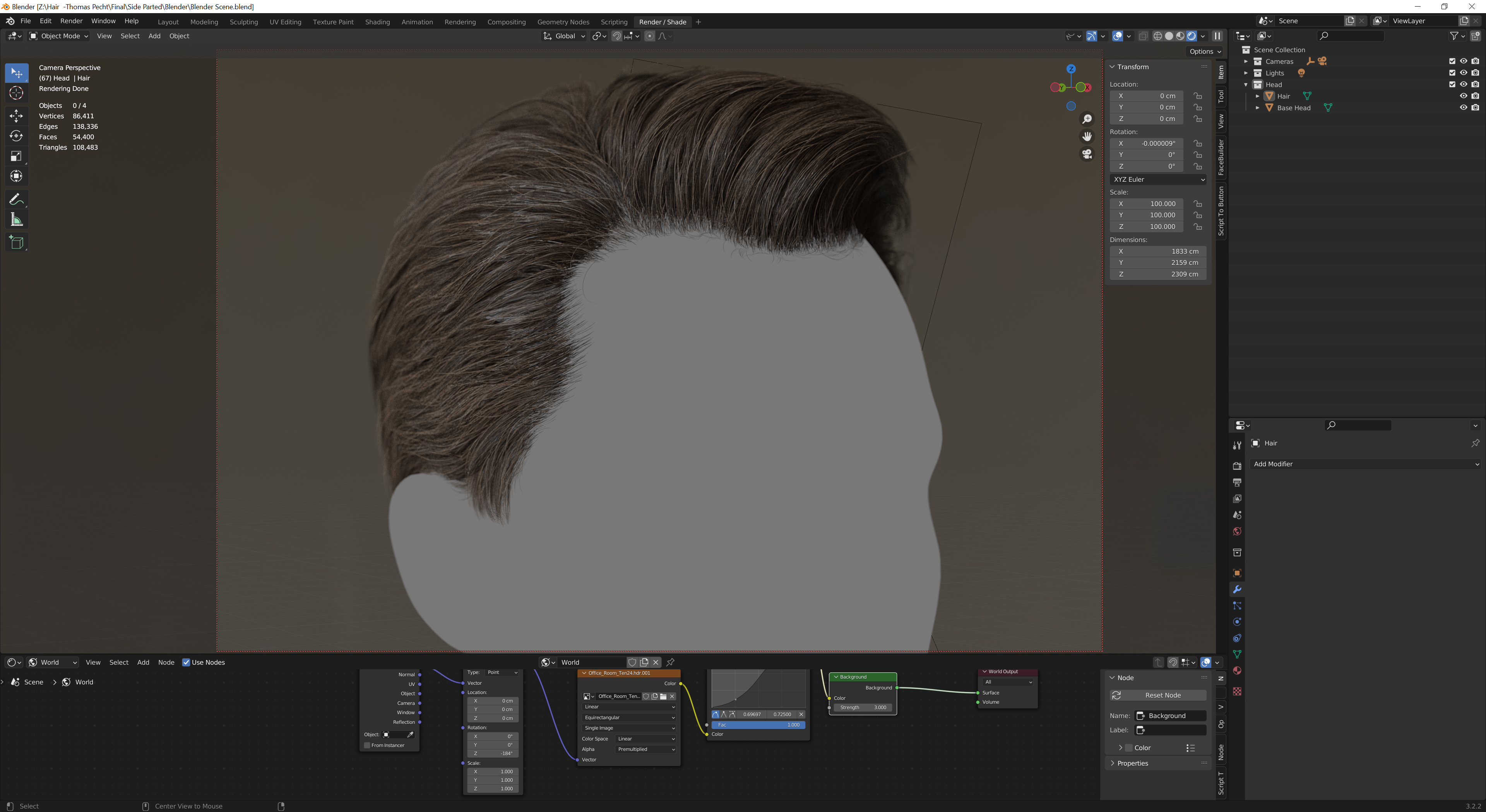 Realtime Hair - Side Parted