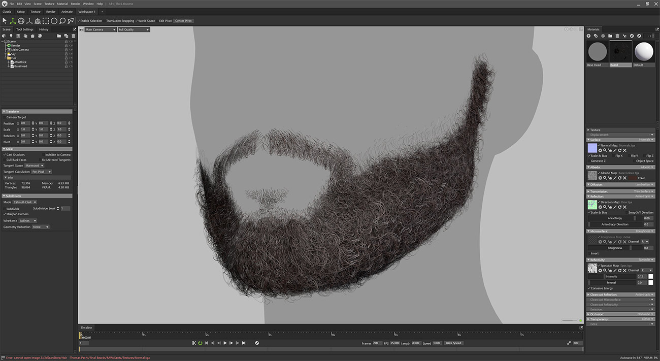Polygon hair styles for Blender, Unreal and Marmoset Toolbag