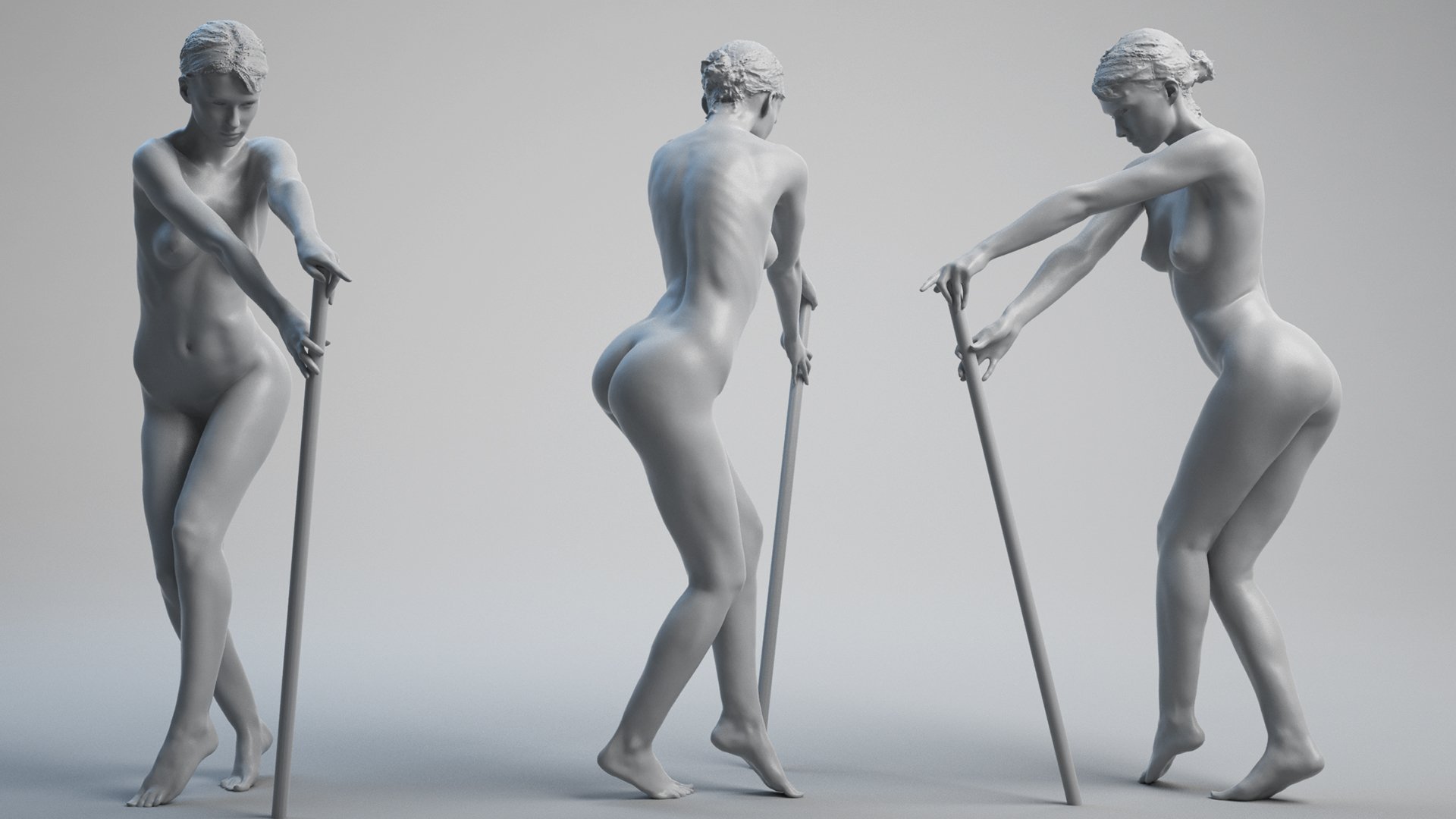 Posed nude 3D Female Model 