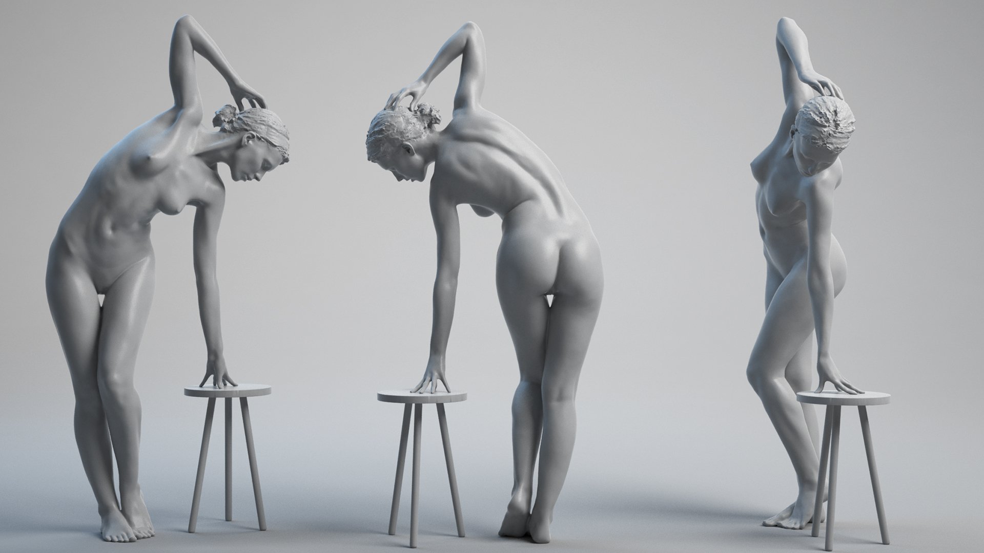Naked female 3D model 