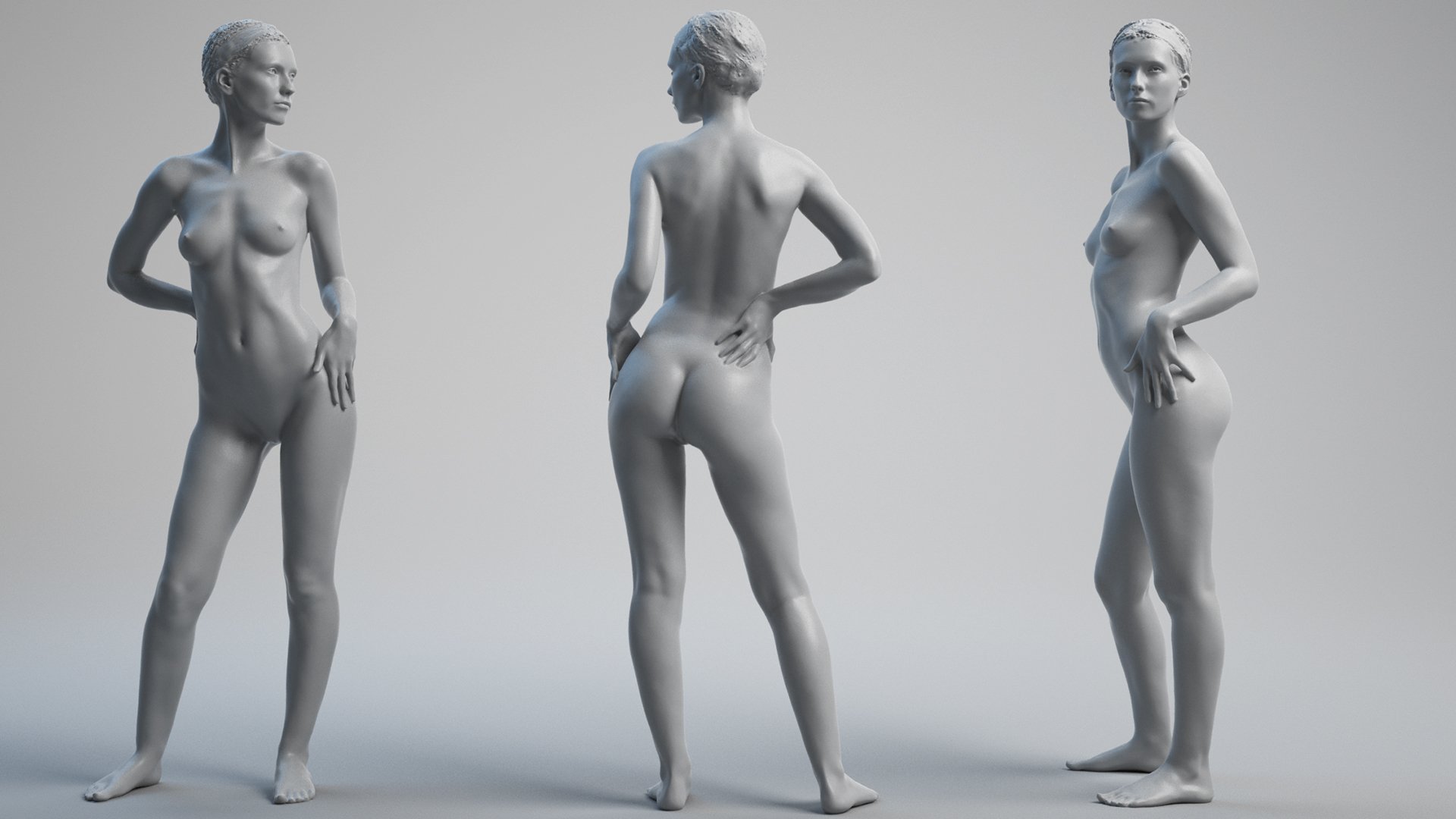 Female 3D Model nude pose. 