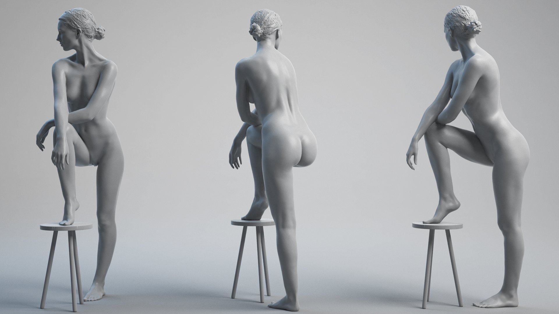 Naked 3d female body