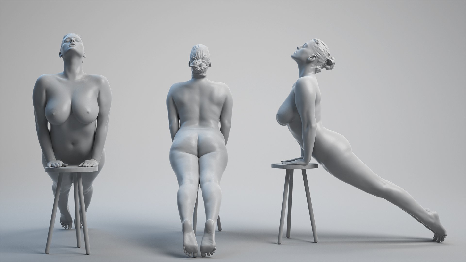 3D Female Pose Nude