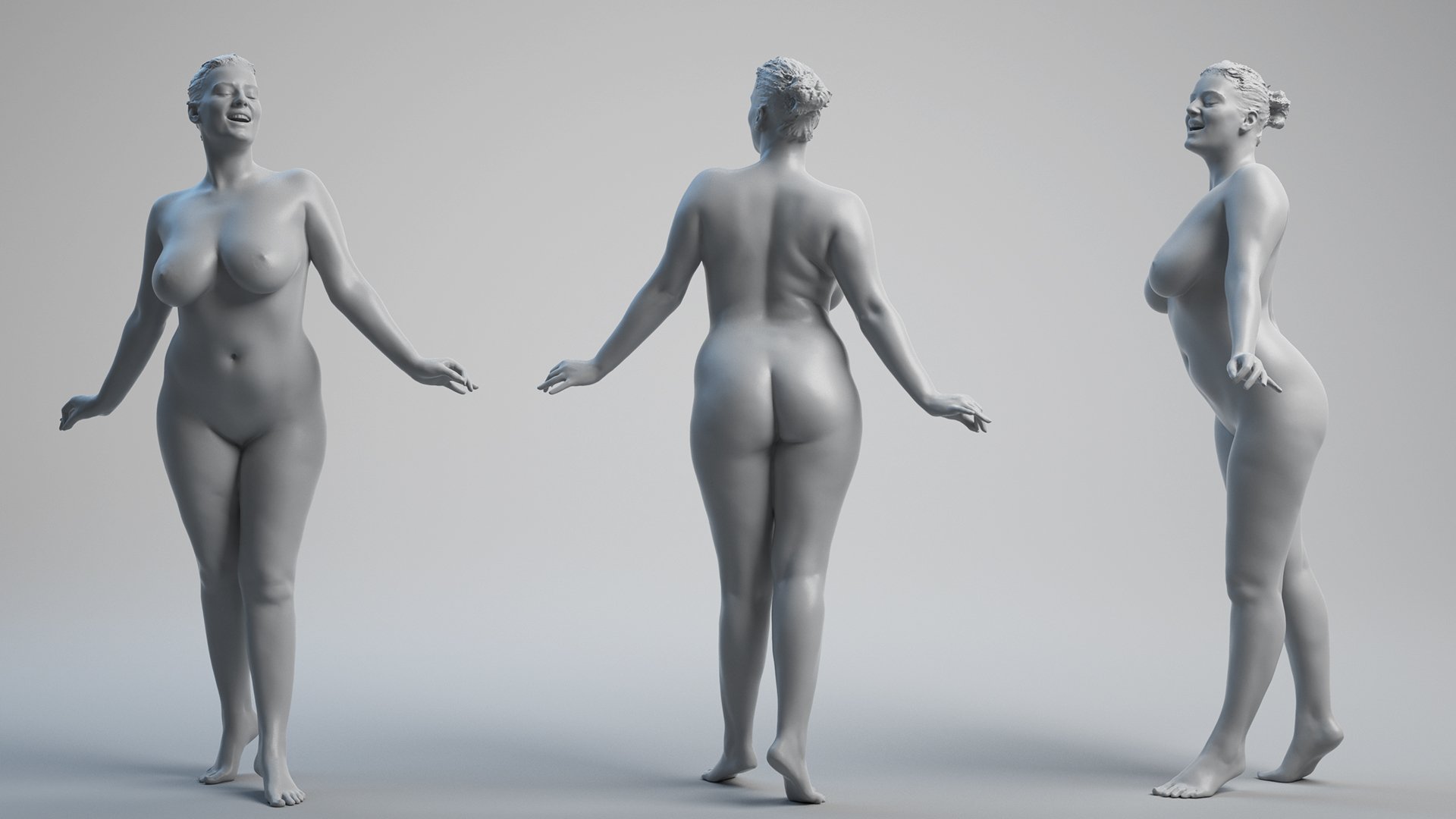 Posed Nude Female 3D Model