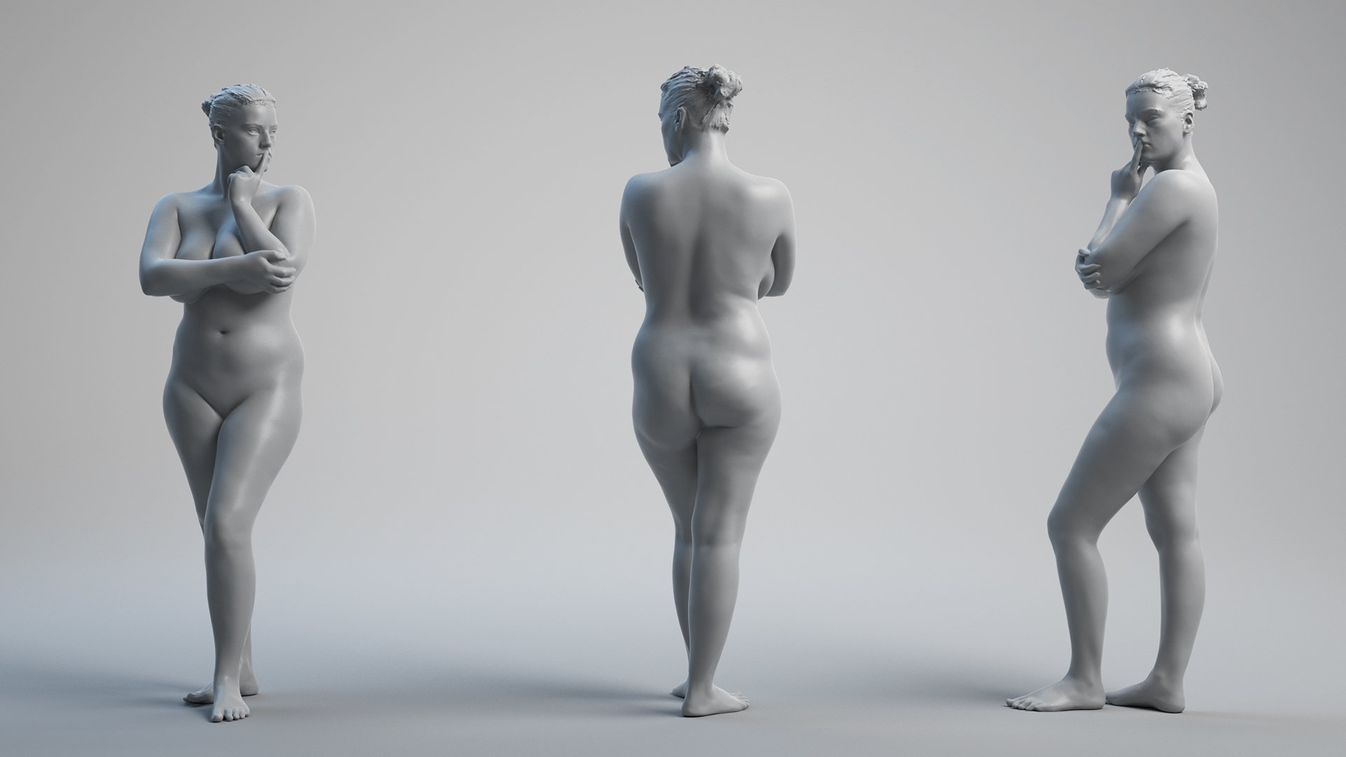 Female Anatomy 3D Model Pose