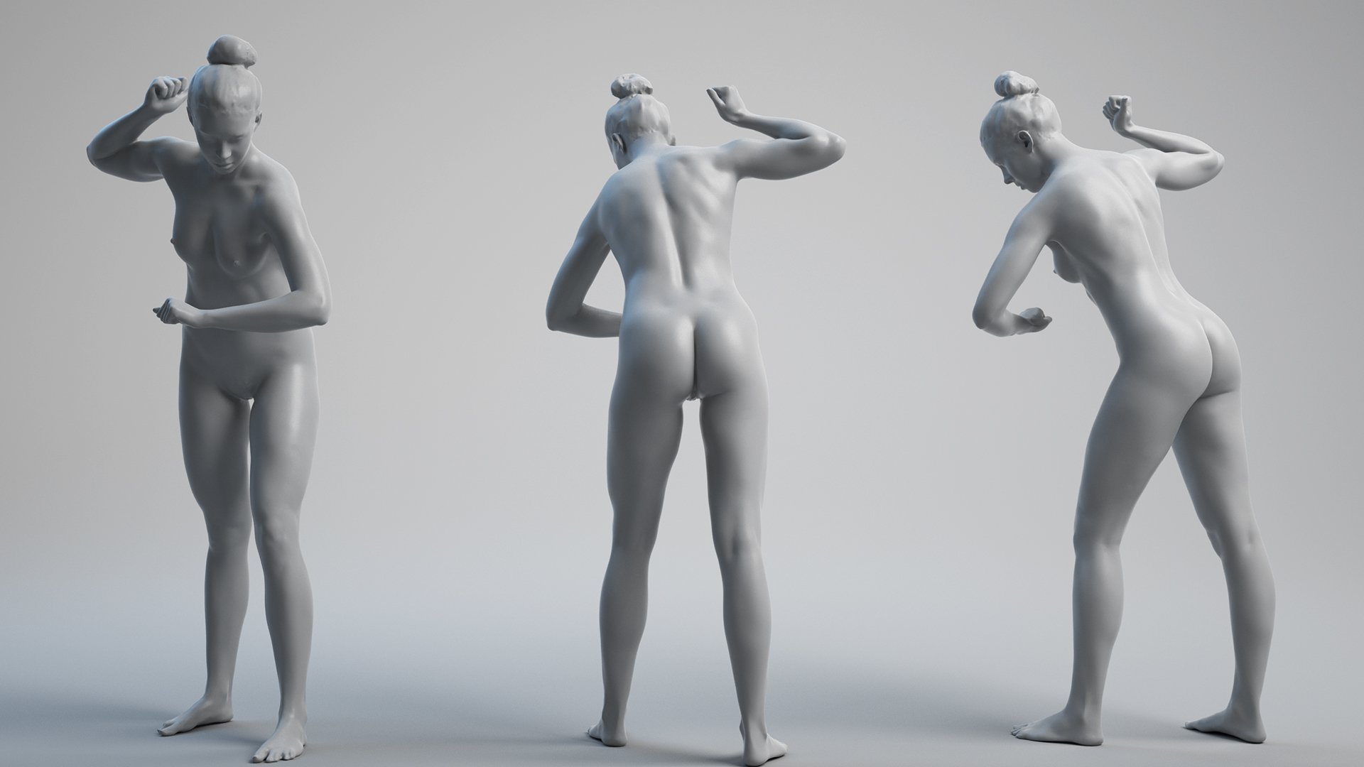 Woman Posed in 3D Model 